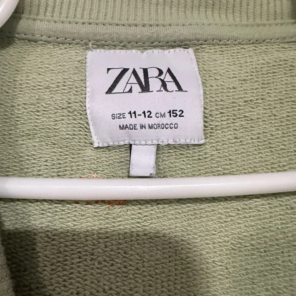 Zara Kids Oversized Sweatshirt Uptown NY Patch Green Sz 11-12